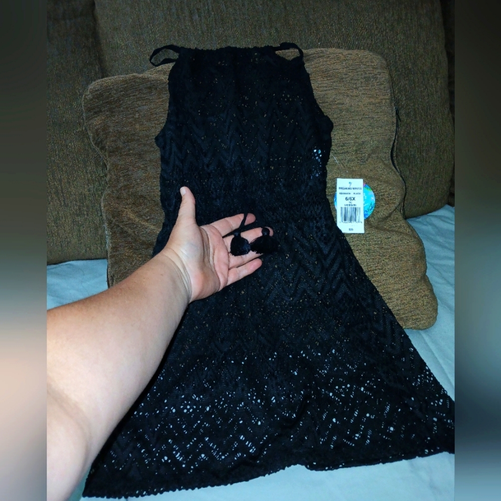 Girls  Black Swimsuit Cover Up